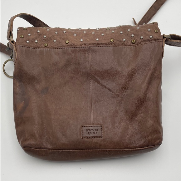 FRYE AND CO. Brown Leather Crossbody with Stud Accents - Picture 8 of 9